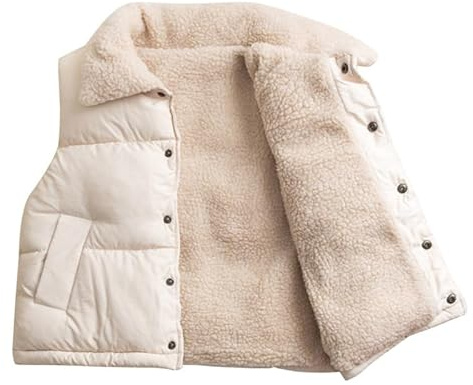 Runstarshow Girls Gilets Boys Fleece Vest Kids Padded Gilet Fleece Lined Toddler Sleeveless Coat Jacket Body Warmer Kids Waistcoat with Pockets Winter Warm Clothes Unisex Toddlers Kids 1-12 Years