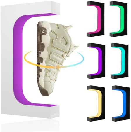 VGAzer Schuhständer, schwebend, magnetisch, mit Fernbedienung, 16 Farben, 360 ° drehbar, für Schuhsammler