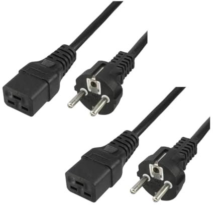 oniroview Cavo Alimentazione 16A, Spina Schuko a Presa tripolare IEC 320 C19, 1.8 mt, colore Nero per UPS, armadi rack, centro dati (5)
