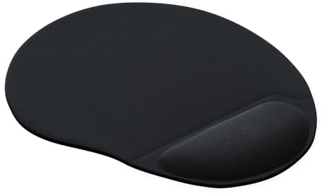 Waytex 73735 Tapis de Souris d’Ordinateur Ergonomique Noir avec Repose Poignet en Gel, Base Silicone antidérapante, Dessus Tissu Lisse Anti Usure Glisse Facile, Noir