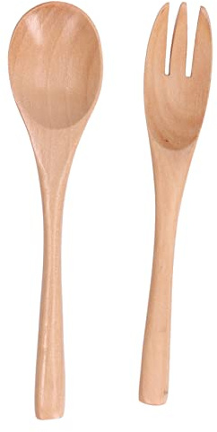Ensemble de couverts à salade en bois, cuillères à salade en bois réutilisables et pratiques et ensemble de griffes de fourchette pour un usage domestique et au Restaurant