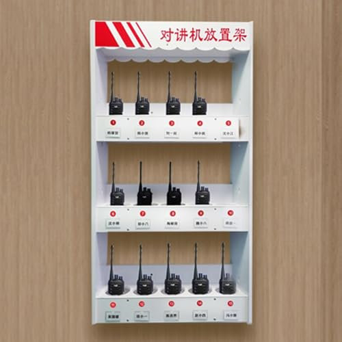 FUDUO-SHUNYI Custodia Universale per Radio walkie-Talkie,Organizzatore per Microfono Radio Montato a Parete,Armadio portautensili Multi-griglia per Supporto Radio Portatile