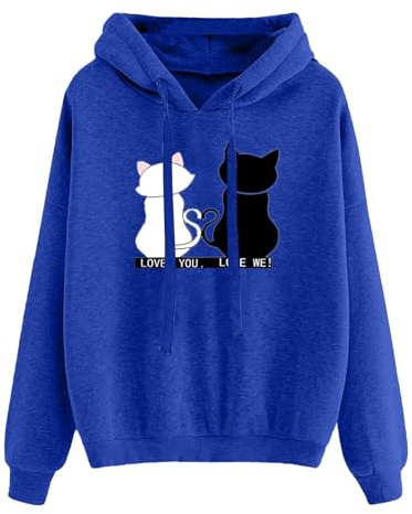 riou Suéter De Manga Larga con Estampado De Animados Informal De Otoño E Invierno para Mujer Chaquetón Mujer Invierno Sudadera Talla Grande Chaqueta De Algodon Mujer