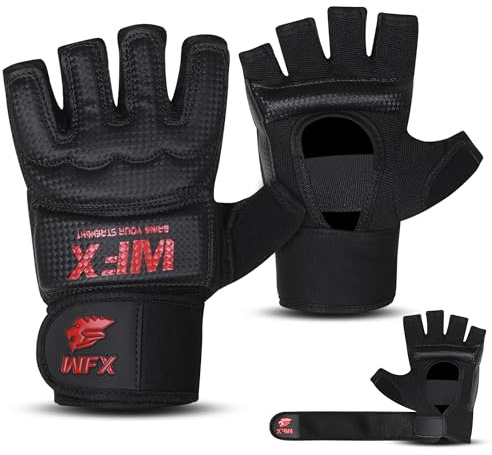 WFX MMA-handskar för män och kvinnor, halvfinger karate vantar boxningssäck MMA kroppskamp boxningshandskar för Taekwondo träning sparring brottning, kickboxningshandskar för kampsport