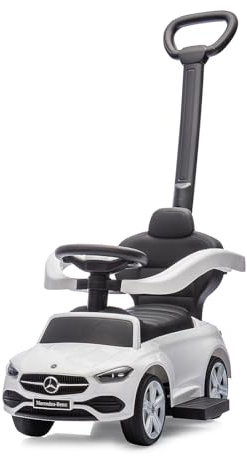 JAMARA 464025 Rutscher Mercedes-Benz C-Class 3in1 - Kinder Rutschauto mit Schubstange, Kinder Fahrzeug Indoor und Outdoor, Auto Spielzeug Rutscher, Geschenk für Kinder, Kippschutz