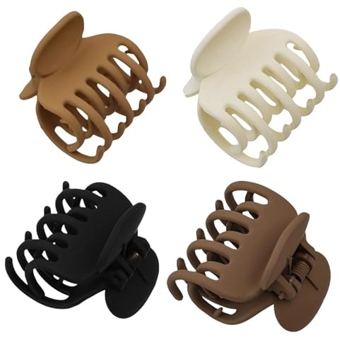 Lot de 4 pinces à cheveux pieuvre de taille moyenne – Pinces à cheveux mates antidérapantes pour cheveux épais, bouclés et fins, pour femmes et filles