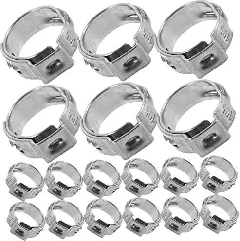 NUOBESTY Lot De 20 Colliers De Serrage En Acier Inoxydable Pour Tubes Pex 8.8-10.5mm Outils De Sertissage Flexibles Résistants à La Corrosion Accessoires De Plomberie 10 Pièces