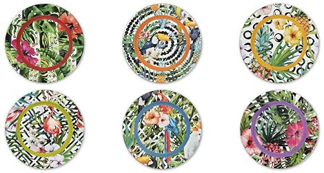Excelsa Tropical Chic Set 6pz Sottopiatti CM 33