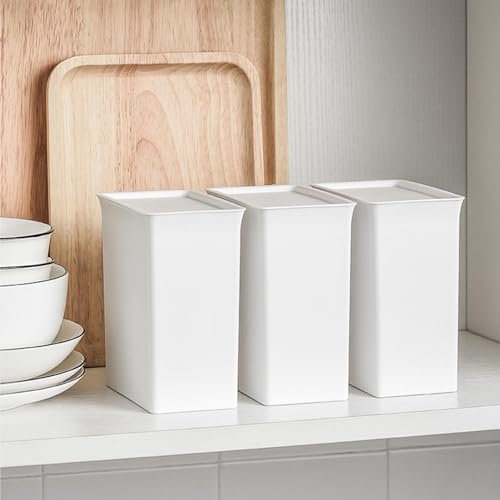 Caja de Almacenamiento de Detergente Lavandería, Amplio Espacio, Protección Libre Polvo, Diseño Compacto para Sala Lavandería para el Hogar, Hecha Plástico Premium, Recarga Organización que Ahorra