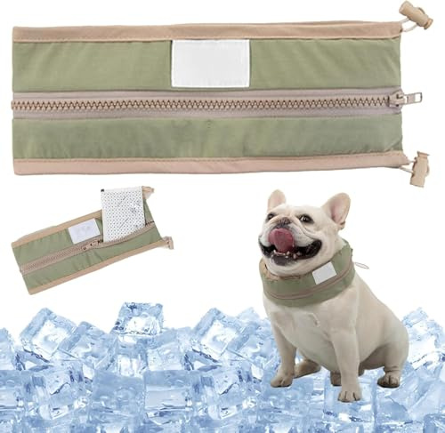 Petzymart Cool Collar for Dogs – Cooling Dog Collar with Ice Packs, Summer Hot Weather Pet Neck Wrap to Keep Dogs Cool & Comfortable Indoors Outdoors (Green, Medium)