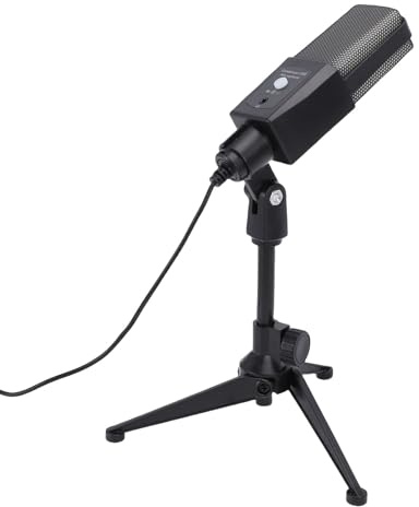 Jectse Microfono per Computer a Condensatore RGB, Microfono USB da Gioco con Doppia Interfaccia, Microfono per Computer a Condensatore RGB per PC, Telefono Cellulare, Podcasting,