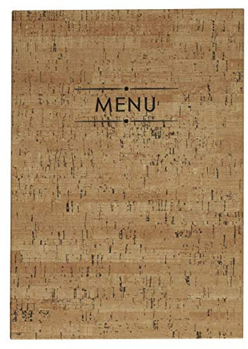 Lacor Lisa Collection 28177 - Porta menù realizzato in similpelle con alette fisse alla coperta, termosaldate in colore marrone, 23 x 32 cm (A4)