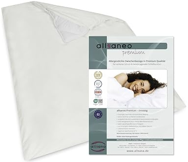 allsaneo Premium Deckenbezug 140x200 cm Allergiker Milbenschutz | Allergie Bettwäsche gegen Milben & Bettwanzen, atmungsaktiv, extra weich & leicht, Hohenstein zertifiziert, bis 95°C waschbar
