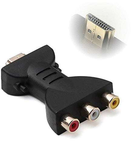Connecteur HDMI vers 3 RGB/RCA composant, adaptateur vidéo audio numérique convertisseur de signal pour HDTV tO AV – Portable