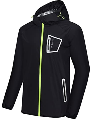 HOTSUIT Sauna Suit Workout Jacket - Men Boxing Anti Rip Sweat Suits Tops, Blue, L
