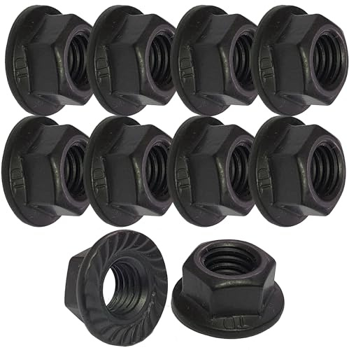 Black Stainless Steel Flanged Serrated Nuts DIN6923 Blackened Finish Nut Fasteners and Fixings (Pack of 10) (M8 / 8mm)