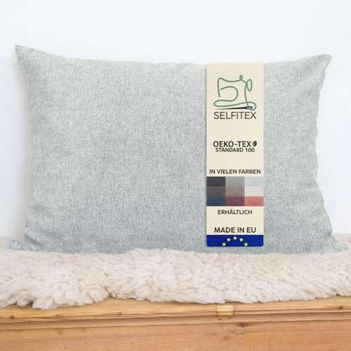 Selfitex Modisches Couchkissen XXL 60x80 cm, Sofakissen mit Füllung und Bezug, kuschelweiches Lesekissen, dekoratives Fernsehkissen, Deko- und Kopfkissen, Rückenkissen (Hellgrau)