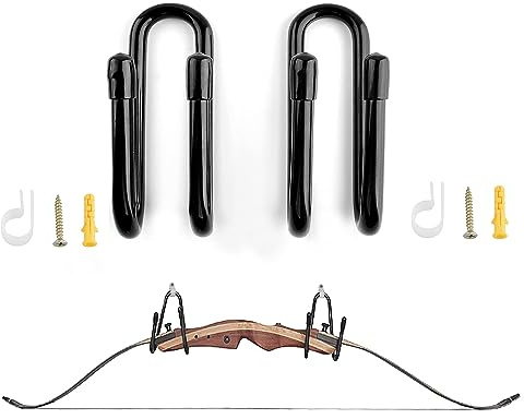 AMEYXGS Archery Wall Mount Bow Stand Recurve Bow Displays Wall Hanger Adjustable Traditional Bow Storage Rack for Traditional Longbow Recurve Bow (1piece)
