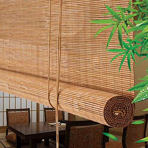 Jolan Indoor Bambusrollo-Outdoor Rollo Bambus-raffrollos-Sonnenschutz Rollläden-Bambus Jalousien-Retro Dekorative Vorhang-trennwände,für Terrassen/pergola Verwendet,Carbonized-110x120cm/43x47in