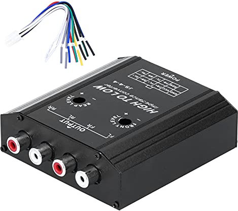Audio Converter, 12V 4 Channel Audio Impedance Converter High to Low RCA Line Car Stereo Radio Speaker Frequency for Hosts Without Low Frequency (RCA) Output
