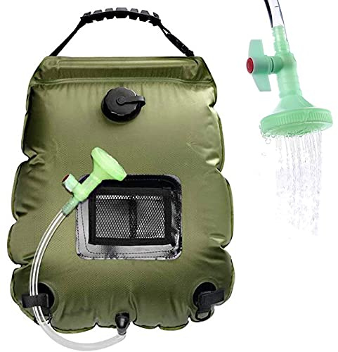 GEBIN Solardusche Outdoor, 20L Campingdusche Solar Wassersack Heizung Camping Dusche Tasche Mit Duschkopf, Gartendusche Pooldusche Warmwasser Shower, Outdoor Camping