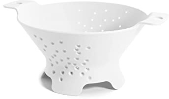 Blim Plus Scolapasta Cosmo diametro 25cm bianco opaco (Arctic) in plastica 100% riciclabile, Non Tossico, Lavabile in Lavastoviglie, Impugnatura Ergonomica, 4 piedini d’appoggio, fori svasati