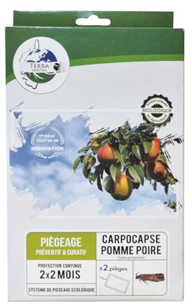 Terra Nostra - Trappola Carpocapse Mele Pere X2 - Trappole ecologiche - senza Pericoli per Uccelli e Impollinatori - Prodotto nell'Unione Europea