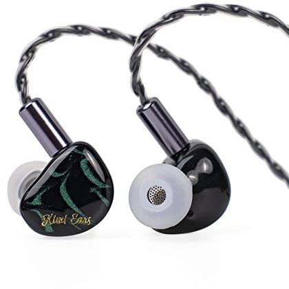 Linsoul Kiwi Ears Cadenza 10mm Beryllium Dynamic Driver IEM 3D Printed with Detachable Interchangeable Plug 0.78 2pin 3.5mm IEM Cable for Musician Audiophile (Green)