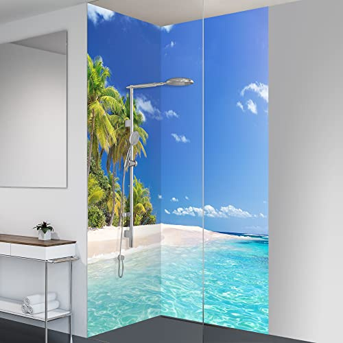 yourplate Duschrückwände mit individueller Größe (2 Rückwände – Premium Matt – so751) – Duschrückwand Alu mit Feuchtigkeitsschutz – Rückwand Dusche zur einfachen Montage