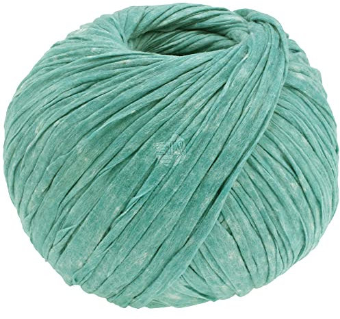 LANA GROSSA The Paper | Effektgarn in Papierbast-Optik - ideal für Dekoartikel & Taschen | Handstrickgarn aus 70% Polyester & 30% Viskose | 100g Wolle zum Stricken & Häkeln | 100m Garn