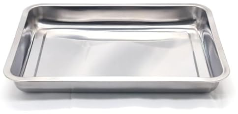 Stainless Steel Oven Tray-Roasting Dish-Oven Tray-Sheet PAN-Oven Dish (44 cm x 34cm x 4.8cm, Silver)