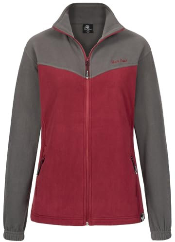 Rock Creek Damen Fleecejacke warm Übergangsjacke Windbreaker Fleece Jacken Outdoorjacke Stehkragen Damenjacke Teddyfleece Sweatjacke Pullover D-501 Weinrot M