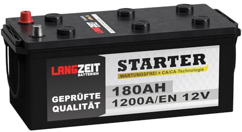Langzeit LKW Batterie 12V 180Ah 1200A/EN Starterbatterie Schlepper Traktor statt 155ah 170Ah