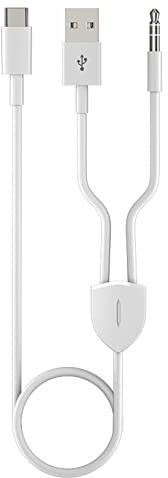 NYCEMAKEUP 120cm Type-C Cable 3.5mm AUX Cord Line 2 In 1 Charging Cable Supports For Car Stereo/Speakers/Headphone 1 Split 2 Type C To USB A 3.5mm AUX Cable