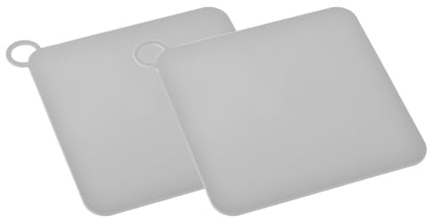 uxcell Silicone Tub Stopper Floor Drain Cover, 8 x 8inch Anti-Odor Bathtub Drain Mat Plugs Sewer Stopper for Kitchen Bathroom Balcony, Square Grey 2Pcs