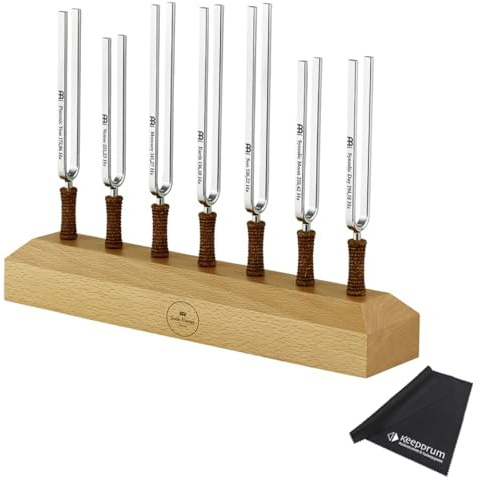 Sonic Energy Meinl TF-Set-CHA-7 Planetary Tuning Fork Stimmgabel Chakra-Set 7-teilig + keepdrum Mikrofasertuch