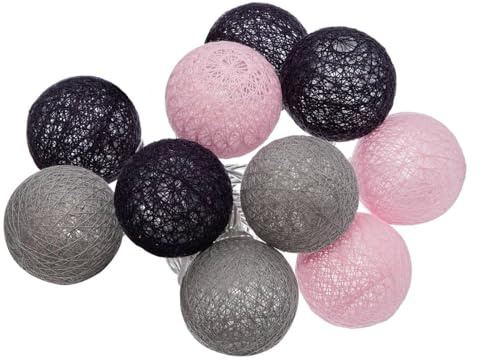 Atmosphera - Guirlande LED à piles 10 boules - Rose