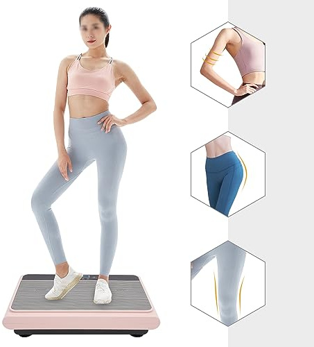 HOARLICN Vibrationsplatte, Vibrationsplatten-Trainingsgerät Mit Ultra Leiser Motor Ganzkörper-Workout Vibration Mit 99 Vibrationsstufen Fünf Vibrationsmodi Vibrationsplatte Für Ganzkörperübungen