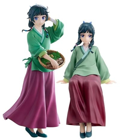 Puruuige 2 figurine di The Apothecary Diaries Maomao, modello di anime Maomao, figura di tappo di spaghetti dei cartoni animati, statua fatta a mano, decorazioni da scrivania collezionabili