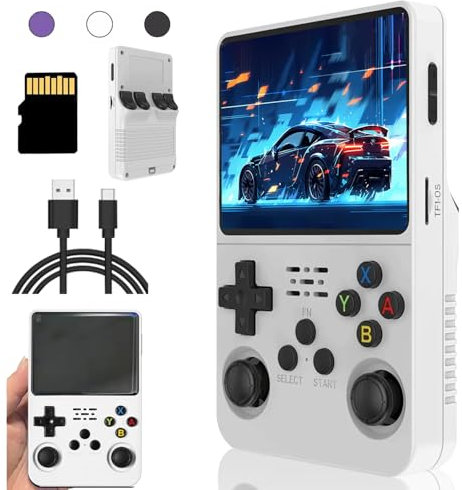Meiurlex R36S Console di Gioco Portatile con 15.000 giochi, Emulatore di Videogiochi PRetrò Linux RK3326 da 3,5 pollici Regalo Giocattolo per Ragazzi e Ragazze Adulti (64G)