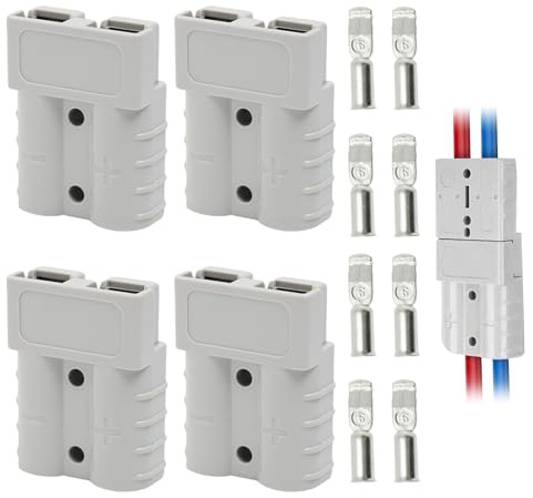 50A 600V Connettore di Batteria, 4 Pz Connettore per Batteria Connessione Rapida, Alimentazione modulare 50A, presa per batteria da 50 ampere, per Auto, Rimorchio, Winch Trailer Verricello, Nave