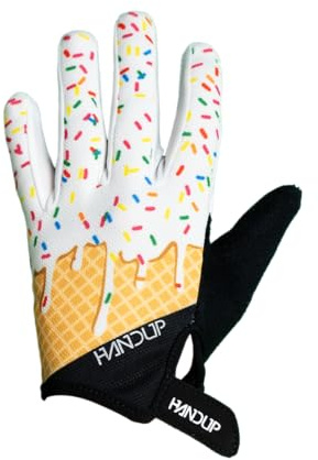 Handup Youth Full Finger Lightweight Anti-Slip Mountain Bike MTB Bicycle Enduro Downhill XC Cycling Motocross Unisex Gloves 50+ UFP Sun Protection (Scoops, Youth X-Small)