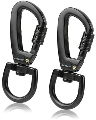 Vroxdrez Karabinerhaken mit Drehgelenk，Karabiner für Hundeleine Wirbelkarabiner 2PCS，robuster Schnappkarabiner Scherenkarabiner für Hundeleine Schlüsselbund Bergsteigen，Camping, Schlüsselbund