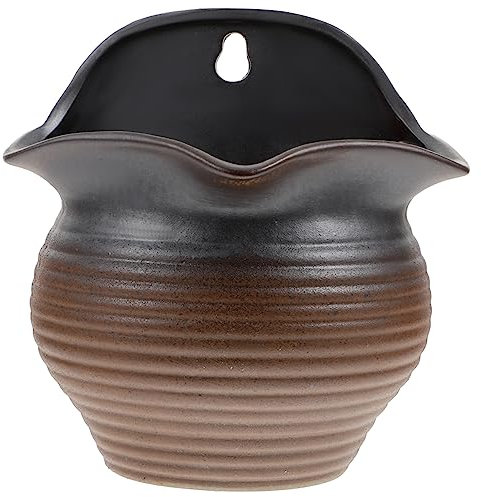 Toyvian Hängender Sukkulenten Blumentopf Wandtopf Keramik Schwarz Kleine Größe Kreativer Garten Pflanztopf Für Balkon Terrasse