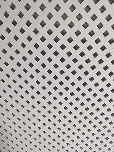 Diamond lattice MDF Radiator Cover Panel, 620mm x 600mm, 3mm Thick, White Primed