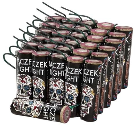 ZENDA CLUB® Pack 36 Gros Pétards Spinners Lumineux Silencieux – Effets Rouge, Vert, Jaune – Spectacle sans Bruit pour Mariage, Anniversaire, Fête - Feux d'artifice CE F1