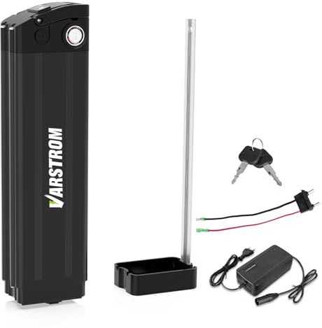 Ebike Akku 36V18,2Ah Elektrofahrrad Batterie mit Ladegerät Silverfish Lithium-Ionen Klapp Pedelec Fahrrad Akku Sattelrohr-Batterie for 200W-1000W Motor, Herausnehmbarer Fahrradakku Ersatz