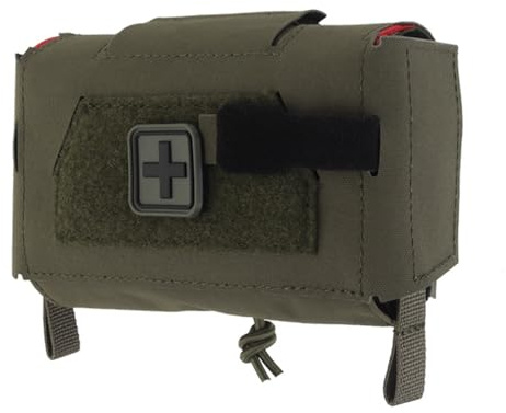 AHTCPO Borsa Tattica IFAK, Kit di Pronto Soccorso a Strappo Rapido, Sistema a Due Pezzi, Borse Mediche, Borsa di Sopravvivenza di Emergenza per Viaggi ed Escursioni All'Aperto(Green)