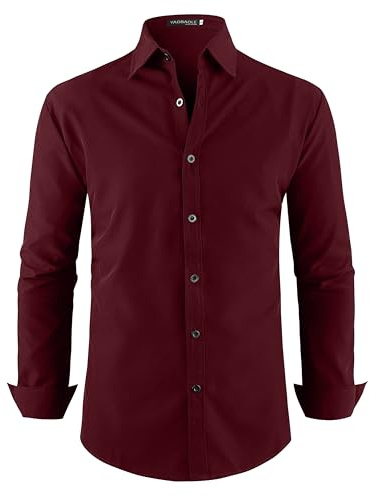 YAOBAOLE Chemise sans Repassage Homme Manches Longues Habillée Formelle Casual Business Coupe Ajustée Chemise Mariage Couleur Unie