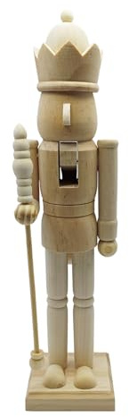 Ancsttu Unbemalt Nussknacker Figur, 38cm Nussknacker Holzfiguren Zum Bemalen Weihnachts Nussknackers Soldaten Dekoration Für Esstisch, Regale, Schlafzimmer, Wohnzimmer, Schrank